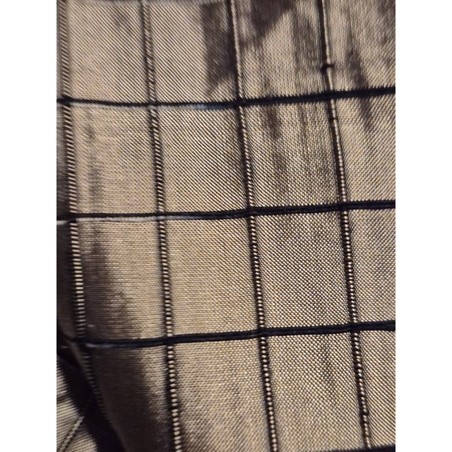 Designer Contemporary Silk Silver Gray Black Fabric -4.5 Yards For Sale - Image 4 of 7