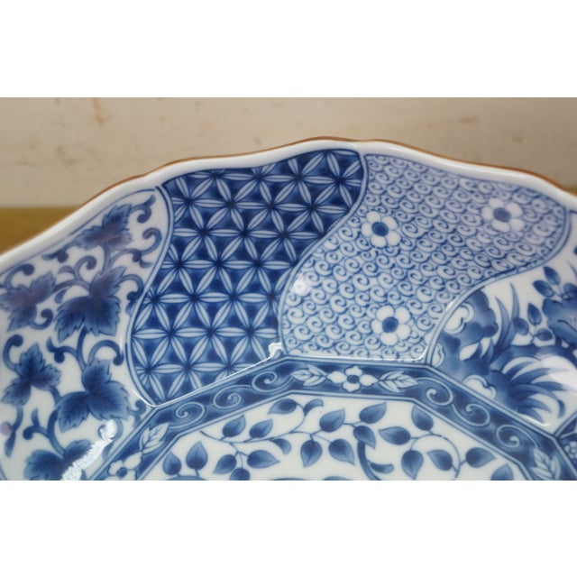 Blue Mid 20th Century Japanese Minoyaki Nejiri Shouzui Sometsuke Arabesque Porcelain Serving Dishes - 5pcs For Sale - Image 8 of 16