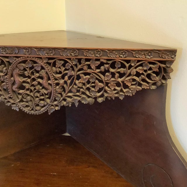 Wood Mid 19th Century Antique Raj Period Corner Table For Sale - Image 7 of 12