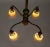 Victorian Brass Chandelier With Floral Ball & Bellflower Glass Shades For Sale - Image 9 of 13
