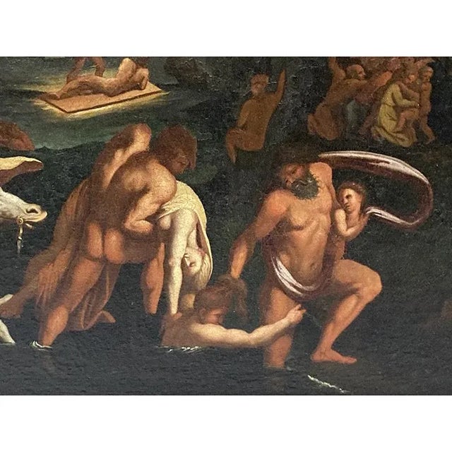 Bolognese School Artist, Scene with Naked Characters in Hell, 1600s, Oil on Canvas For Sale - Image 8 of 10
