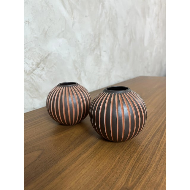 Ceramic Kerbschnitt Vases from Worms, 1960s, Set of 2 For Sale - Image 7 of 18