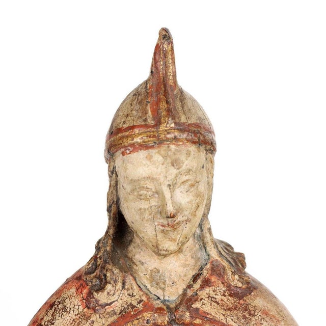 Roman Soldier Wooden Sculpture For Sale - Image 3 of 9