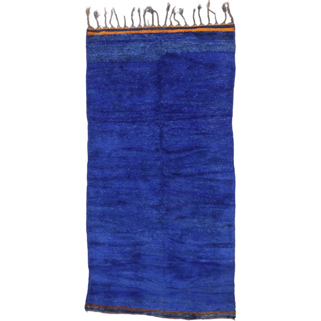 Vintage Berber Blue Moroccan Rug - 05'10 X 11'02 For Sale - Image 9 of 9