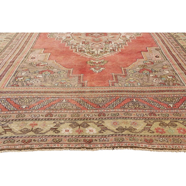 Vintage Turkish Oushak Rug, 07'03 X 12'06 For Sale - Image 4 of 10
