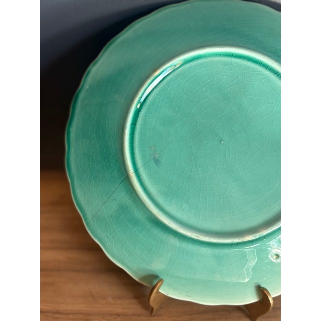 Early 20th Century Antique Continental Majolica Bird Plate For Sale - Image 5 of 5