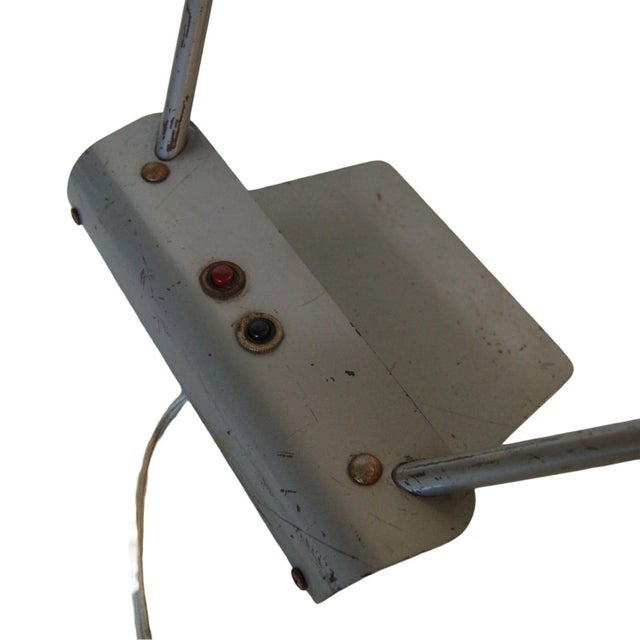 1950s Gunmetal Grey Machine Age Tanker Fluorescent Desk Lamp For Sale - Image 11 of 11