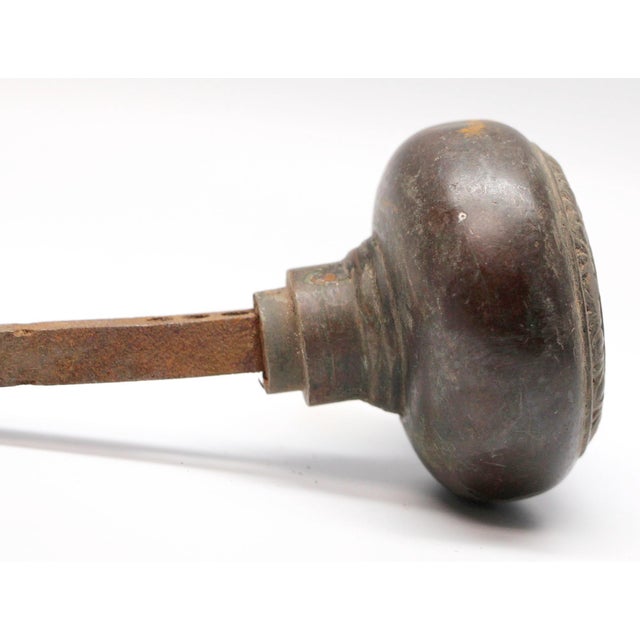 Traditional Antique Egg & Dart Bronze Entry Door Knob For Sale - Image 3 of 4