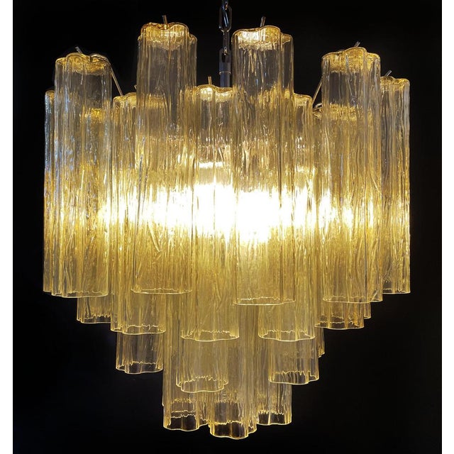 Amber Murano Glass Tubes Chandelier, 1990s For Sale - Image 9 of 15