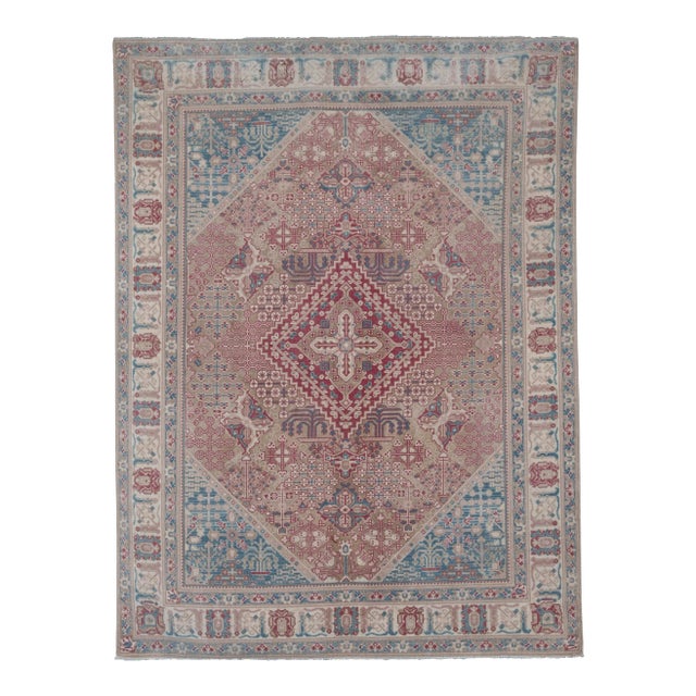 Vintage Turkish Oushak Rug 4'9" X 6'4" For Sale