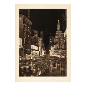 "The White Way" (Broadway and Times Square) 1939 Aquatint Etching by Anton Schutz