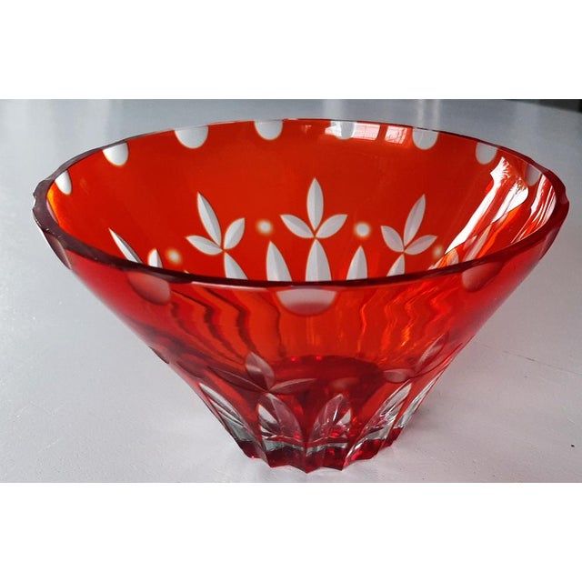 Red 2-Layer Ruby Crystal Glass Bowl, 1960s For Sale - Image 10 of 10