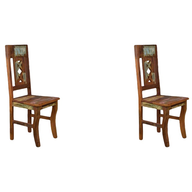 Reclaimed Wood Chair Set Of 2 Chairish
