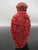 Chinese Vintage Chinese Carved Red Cinnabar Lacquer Village Scene Snuff Bottle For Sale - Image 3 of 11
