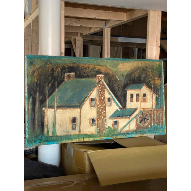 1970s Jimmy Lee Sudduth Folk Art Painting Gristmill 1970’s For Sale - Image 5 of 11