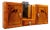 French Art Deco Pine Wood Wall Cabinet with Bird Marquetry & Mirror, 1930s For Sale