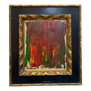 Vintage Abstract Oil on Canvas Original Frame For Sale