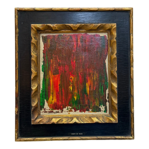 Vintage Abstract Oil on Canvas Original Frame