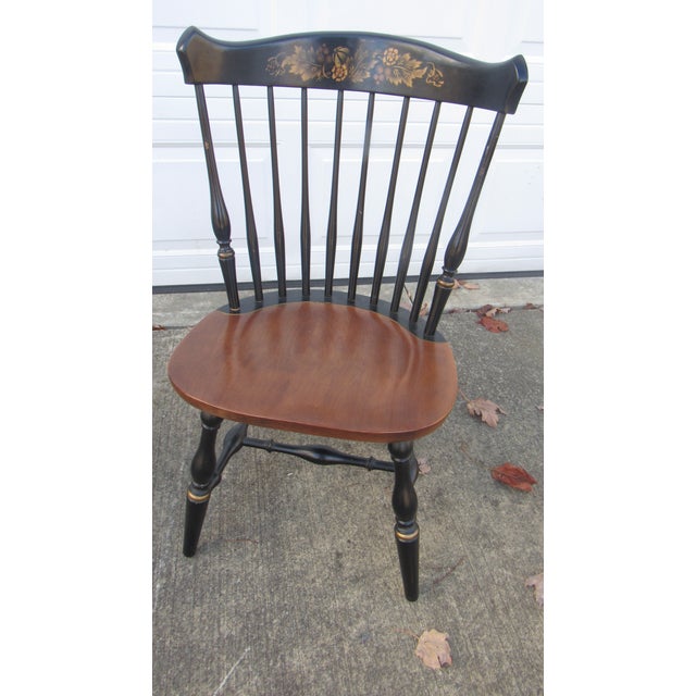 Item: Pair Hitchcock Chairs Details: Farmhouse Style Stenciled Traditional Design Signed Hitchcock Great Base...