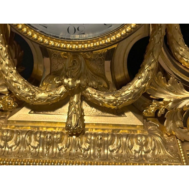 1860s S Marti Napoleon III Gold Ormolu Bronze Clock For Sale - Image 10 of 17