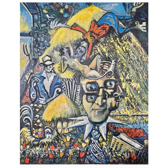 Ivo David, Italian American Surrealist Oil Painting Ivo David Trilogia Chromatic Surrealism, 1991 For Sale - Image 14 of 16