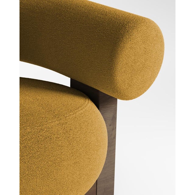 Cassete Armchair in Boucle Mustard and Smoked Oak by Alter Ego for Collector, in New conditions. Designed from 2000