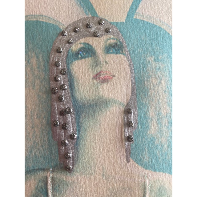 1980s Mixed Media Art Deco Wall Art by Mary Vickers. Signed For Sale In Chicago - Image 6 of 13