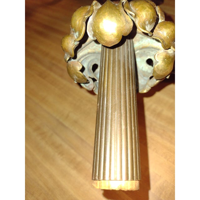 Pair of 19th Century Cast Iron & Bronze Baroque Style Candle Wall Sconces For Sale - Image 9 of 10