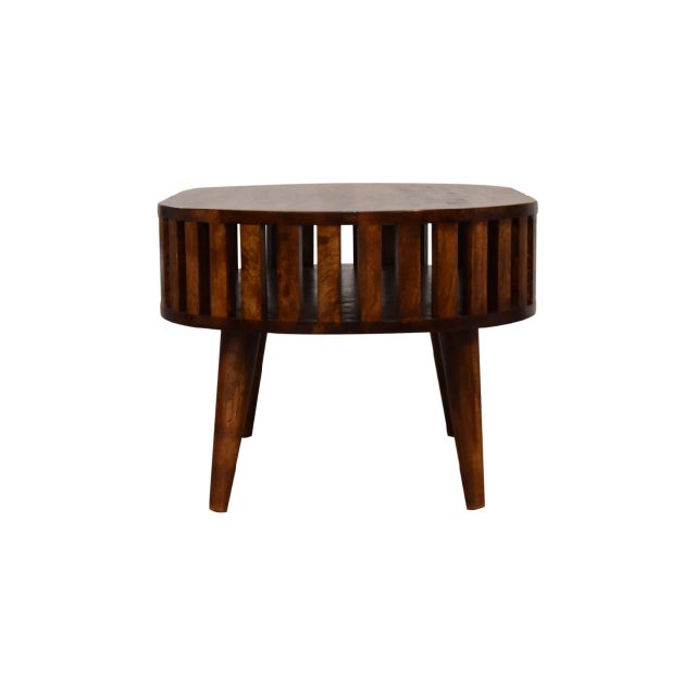 Japanese Chestnut-Finish Mango Wood Japanese-Inspired Coffee Table For Sale - Image 3 of 8