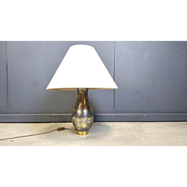 Vintage Pewter Table Lamp, 1970s For Sale - Image 8 of 11