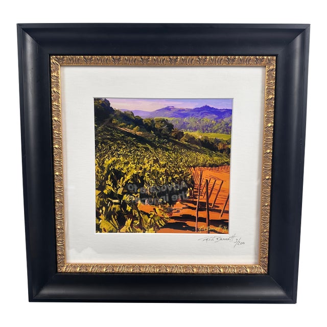 Contemporary “Rock Garden” California Vineyard Signed by Rich Bennett Limited Edition Framed Print For Sale