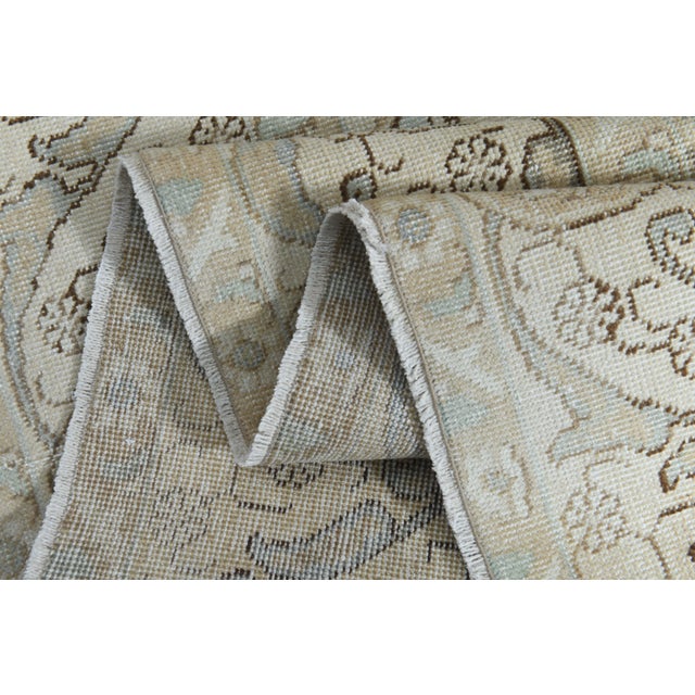 Persian 1970s Vintage Persian Handmade Wool Cotton Beige Area Rug For Sale - Image 3 of 10