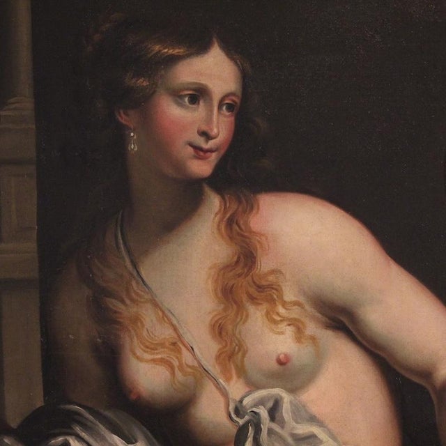 Italian Painter, Bathsheba at Her Bath, Nude, 1720, Oil on Canvas For Sale - Image 11 of 17