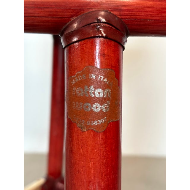 Rattan, Wood and Bamboo Swivel Bar Stools, 1970s, Set of 2 For Sale - Image 13 of 18