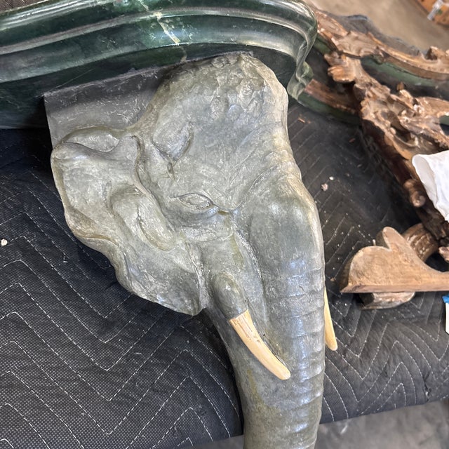 Bottle Green Delightful Elephant Wall Bracket For Sale - Image 8 of 12