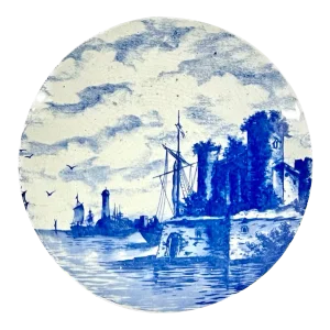 Antique Villeroy & Boch Harbor Scene Plate