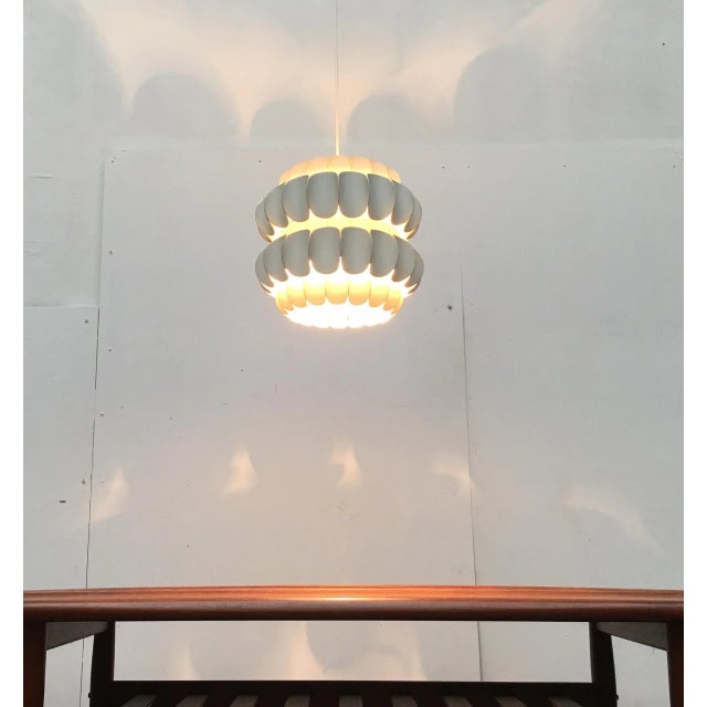 Mid-Century Swiss White Metal Pendant Lamp by H. Zender for Temde For Sale - Image 14 of 18