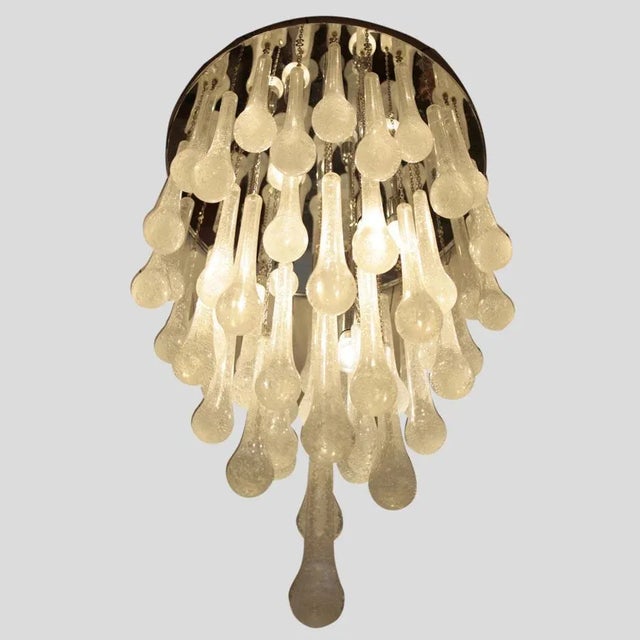 Ceiling Light with Murano Glass Drops, 1960s For Sale - Image 3 of 5