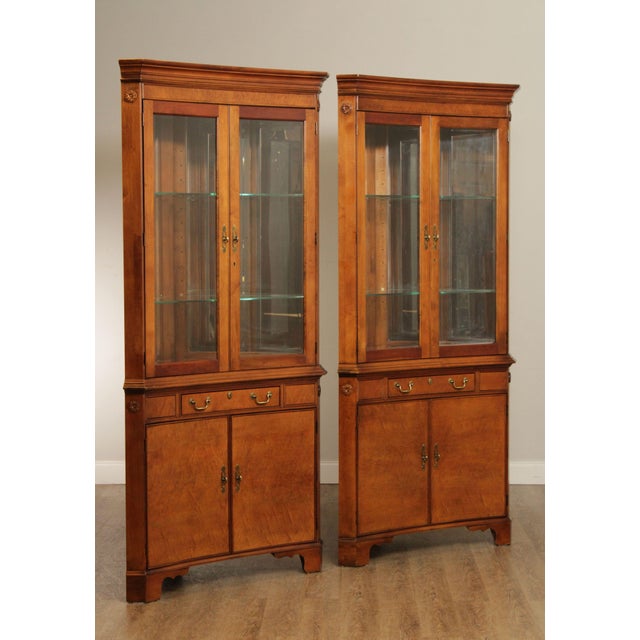 Jasper Large Cherry Corner Curio A Pair Chairish
