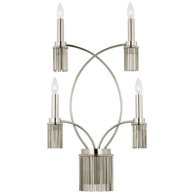 Fisher Weisman for Visual Comfort Signature Sutton 4-Light Sconce in Polished Nickel For Sale