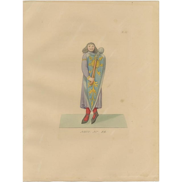 Paul Mercuri, Medieval Costume Prints, 1845, Engravings, Set of 10 For Sale - Image 12 of 14