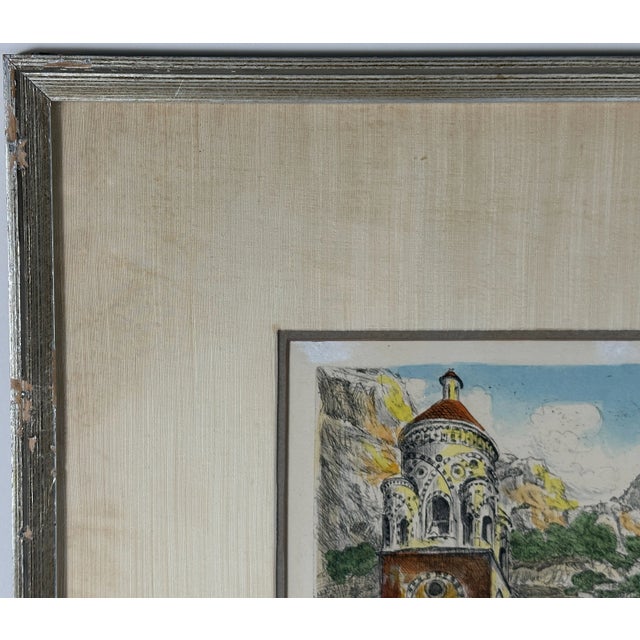 Duomo Di Amalfi, Color Etching by Bela Sziklay (Hungry, Italy, 1911-1981) For Sale - Image 4 of 7