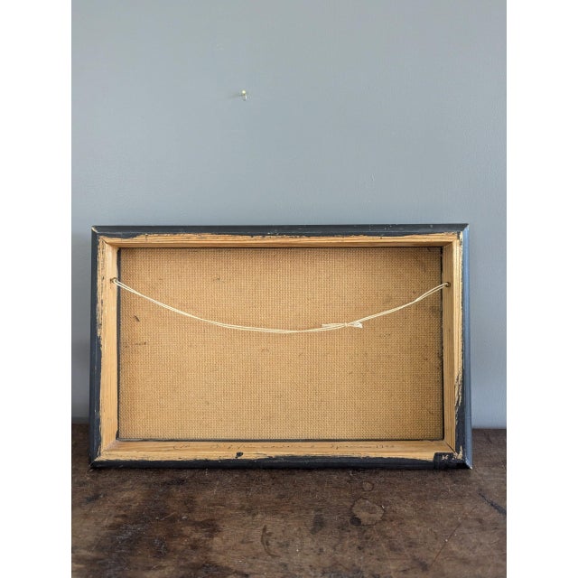 Brown 1958 Mid-Century Modern "Spanish Walks" Vintage Abstract Figurative Landscape Oil Painting by Swedish Artist Ivar Morsing, Framed For Sale - Image 8 of 8