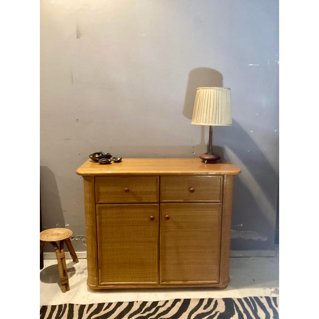 Boho Chic Rattan and Bentwood Cabinet Drawer, 1980s For Sale - Image 3 of 7