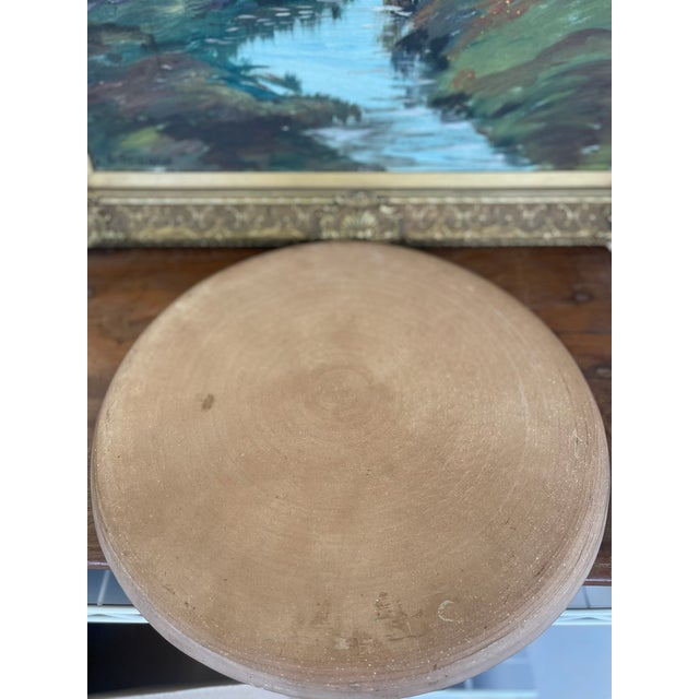 Mid 20th Century Coastal Studio Pottery Dish With Hand-Painted Lighthouse Coastal Scene. For Sale - Image 10 of 11