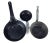 Vintage Set of 3 Black Enamel Coated Metal Pans For Sale - Image 9 of 11