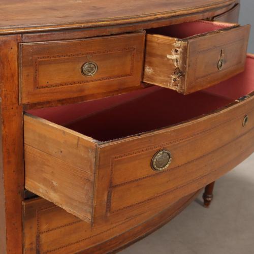 Walnut Demi-Lune Chest of Drawers For Sale - Image 3 of 11