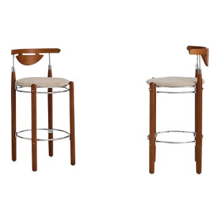 Pasargad Home Nikko Counter Stools Set of 2 – Beige/Brown For Sale