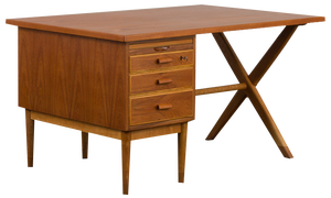 Teak and Oak Desk by Børge Mogensen, 1960s