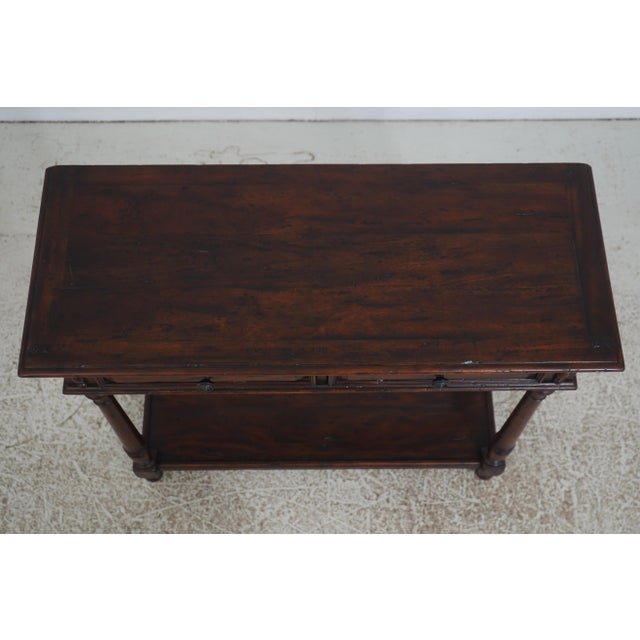 Brown Theodore Alexander Mahogany 2 Tier 2 Drawer Console Table For Sale - Image 8 of 18